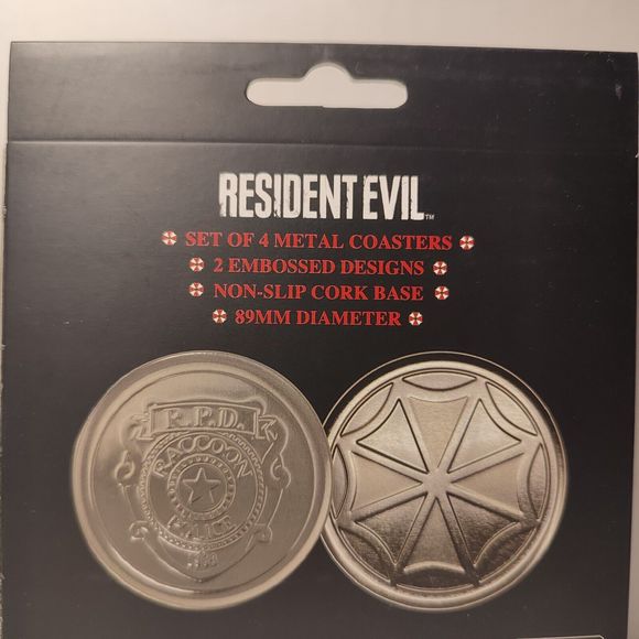 Resident Evil Coasters Set of 4 Official Capcom Collectible Drinkware Holders - Picture 2 of 2